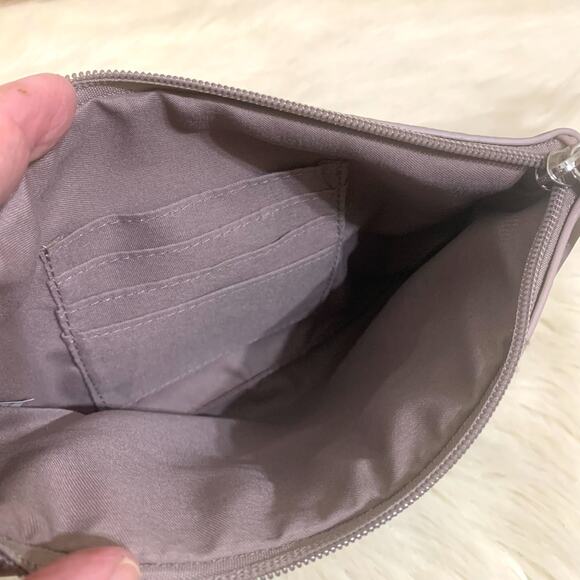 RACHEL ZOE Grayish Lavender 9" Nylon Pouch Clutch Wristlet Purse Travel Bag - Picture 9 of 10